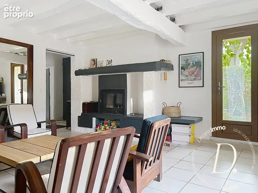 Séjour avec insert à bois
