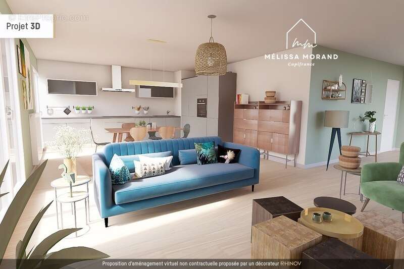 Appartement à vendre 3 pièces au dernier étage à RUMILLY (74) - photo 2