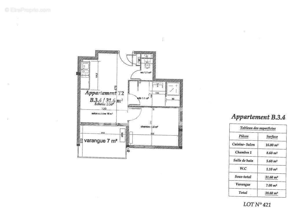 INVESTISSEUR - T2 loué 31.60m² - photo 2