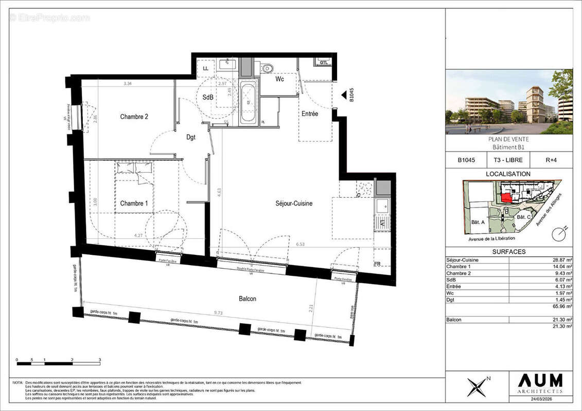 THONON LES BAINS - Appartement T3 - 65.96m² - photo 2