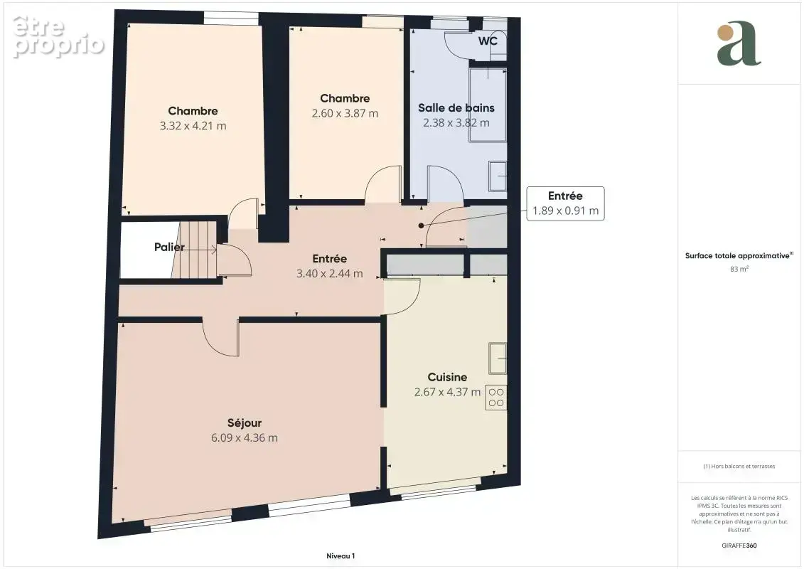 Appartement T3 de 90 m² — Entrée indépendante et zéro charge Pont-Saint-Martin (44860) - photo 9