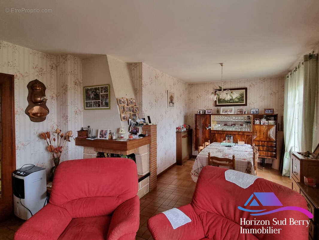 Séjour avec cheminée - Maison à BRIANTES