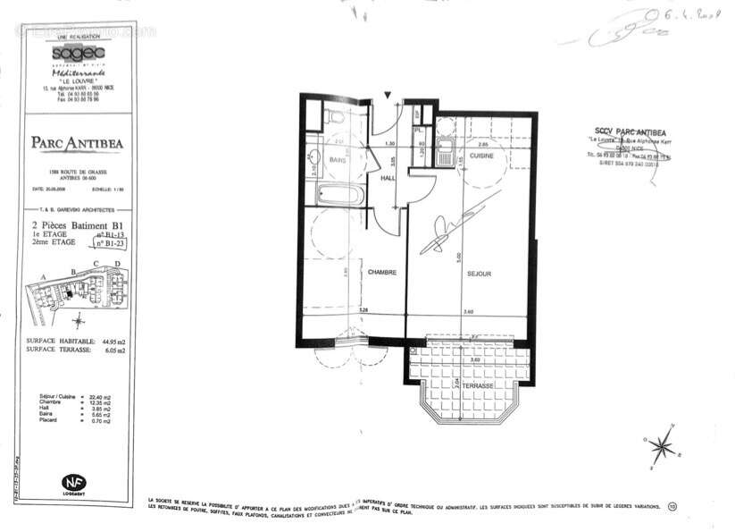 ANTIBES   T2 de 45 m2 avec terrasse Sud-Est et parking - photo 11