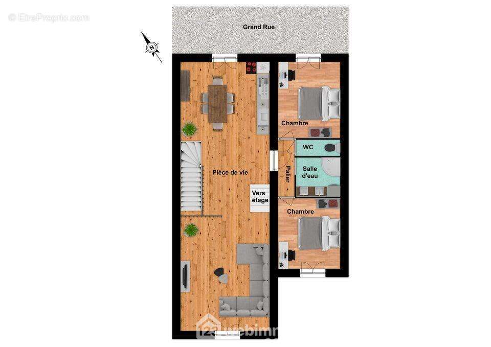 Suggestion d&#039;aménagement du RDC. - Appartement à POITIERS