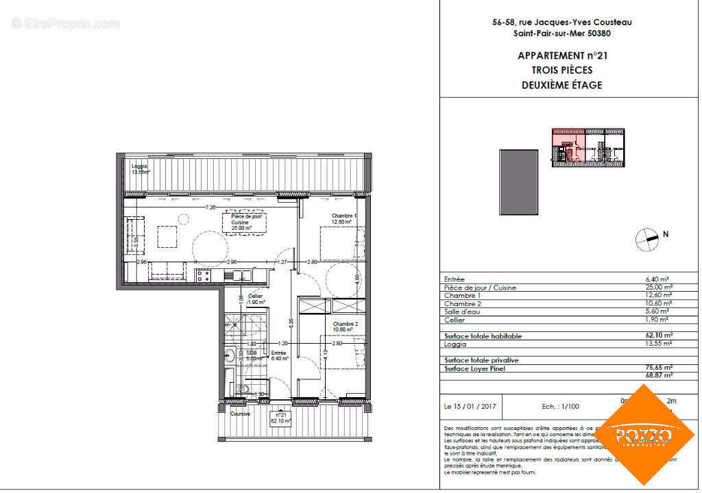 Appartement à SAINT-PAIR-SUR-MER