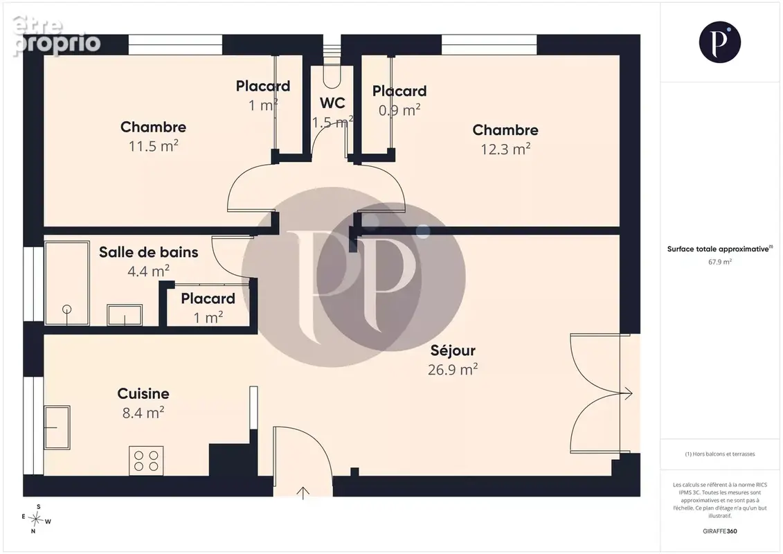 3 pièces de 69 m² à Wissous - photo 20