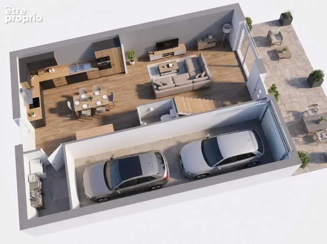 Lot 1 T4 duplex 116,91 m2 + garage fermé 2 places de 27 m2 et jardin privatif - photo 2