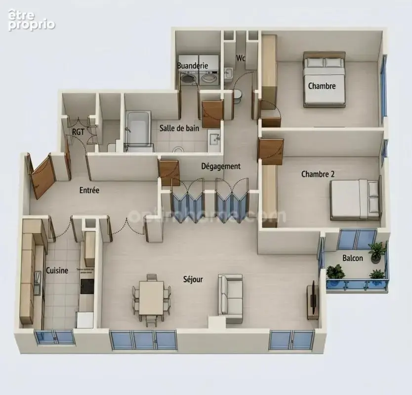 Appartement 4 pièces LE PLESSIS BOUCHARD (95) place de parking et terrasse - photo 8