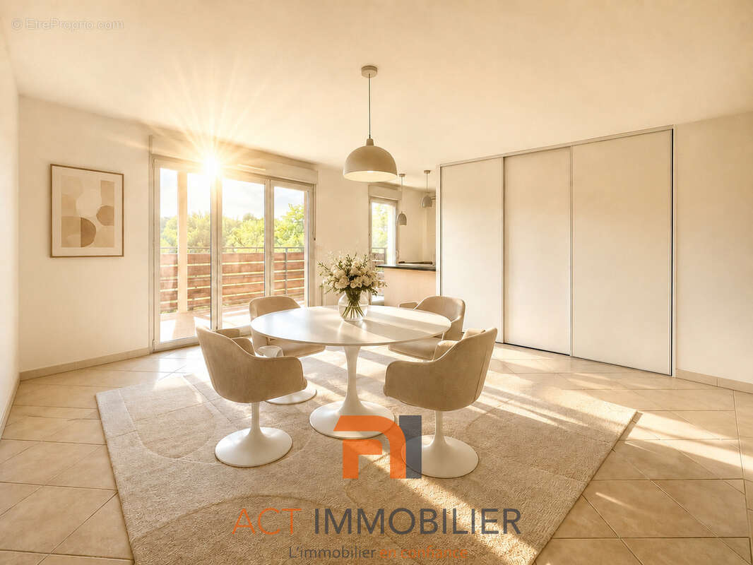 L'arbresle t4 76 m2, 2ème, ascenseur, séjour-cuisine 33 m2, 3ch, terrasse 17 m2, garage - photo 2