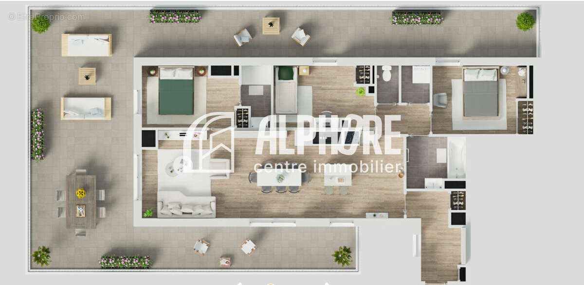 Immaculée, appartement T4 avec  terrasse panoramique de 85m² , 2 stationnements privatifs. - photo 7
