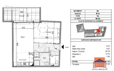 T2 46 m2 residence face mer - photo 4