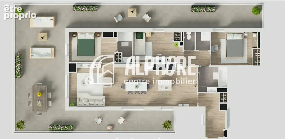 Immaculée, appartement T4 avec  terrasse panoramique de 85m² , 2 stationnements privatifs. - photo 4