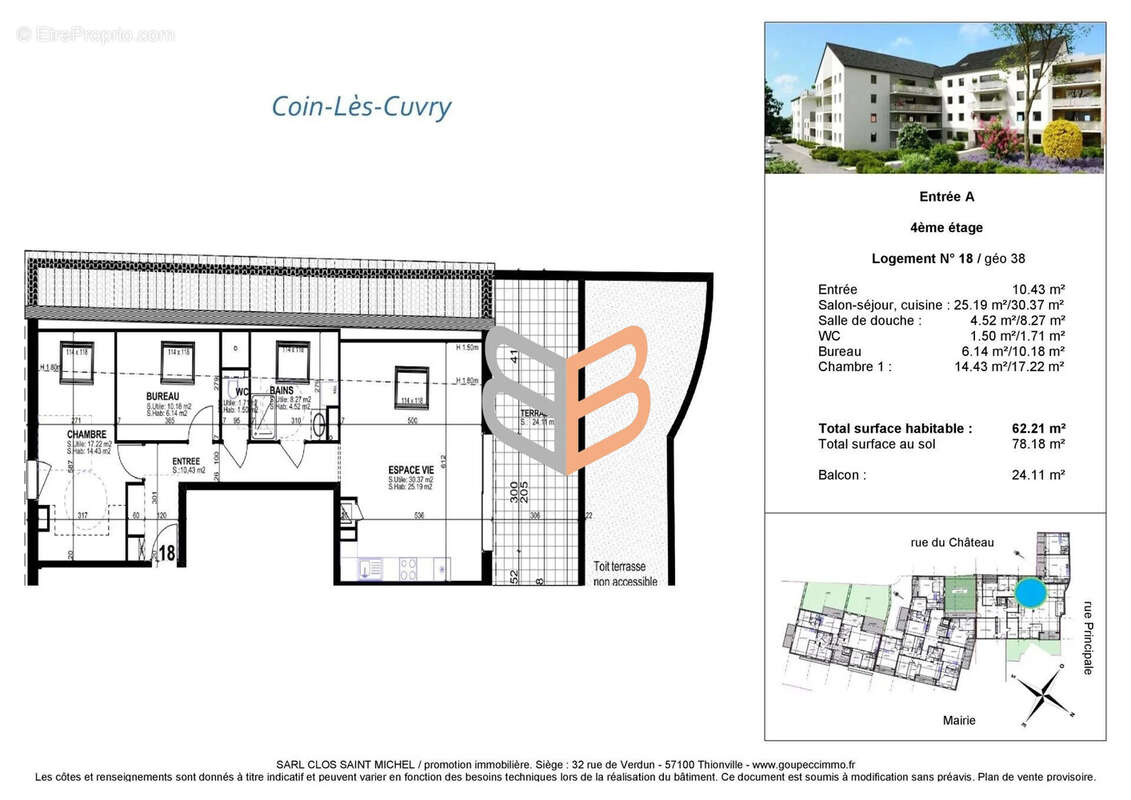 Appartement 62 m² à Coin-Les-Cuvry  - photo 3