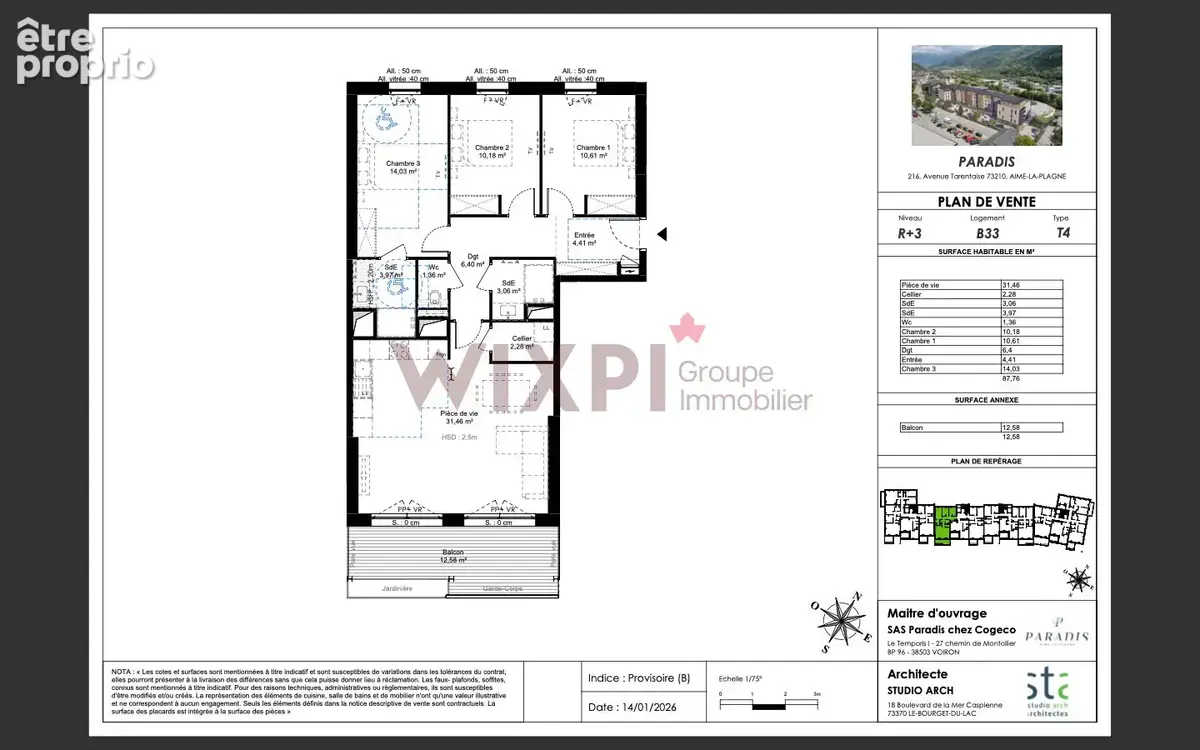 Appartement Aime La Plagne 4 pièce(s) 87.76 m2 - photo 3