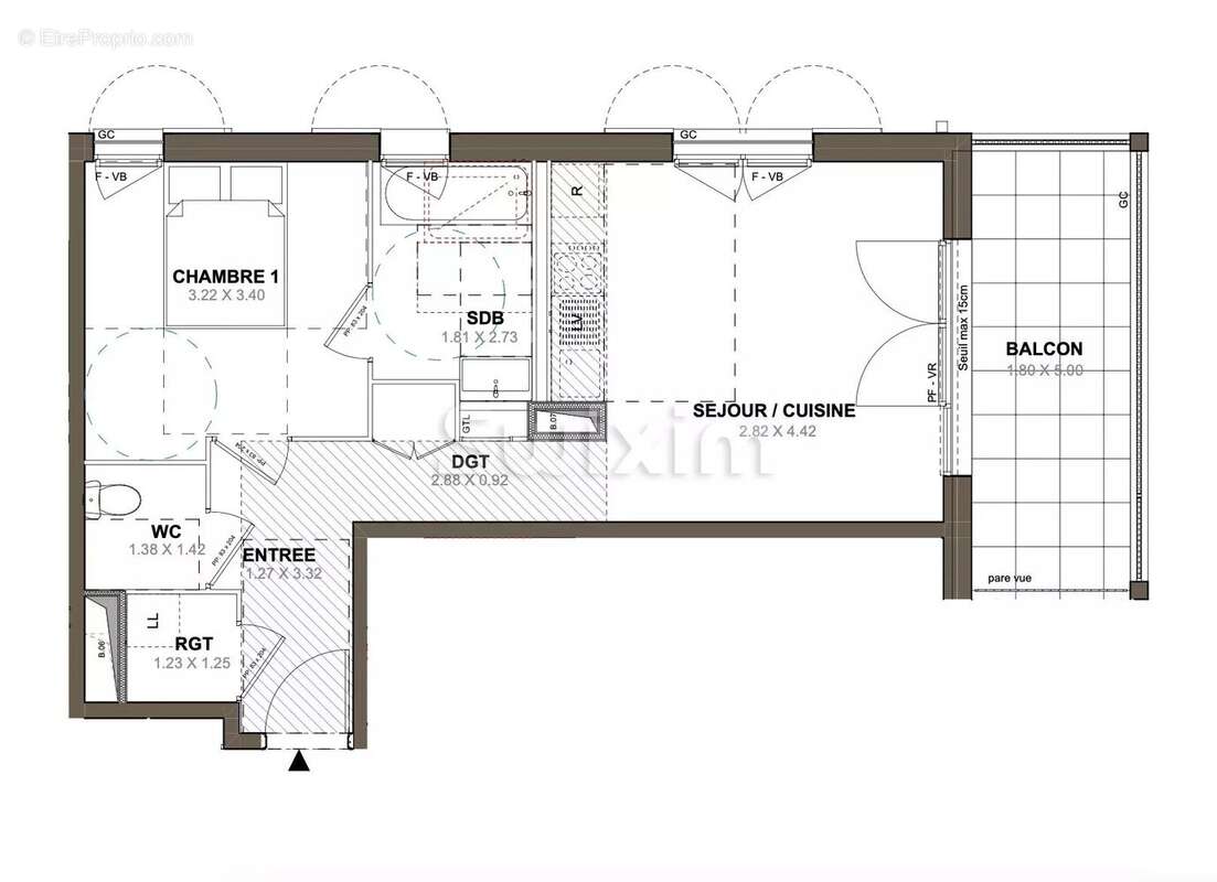 Centre bourg - t2 -   - balcon de 9 m2 - - photo 3