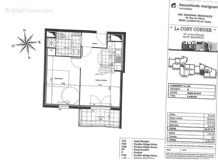 plan - Appartement à BAGNOLET