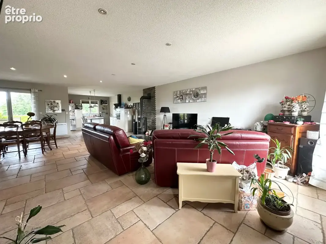 Cuisine ouverte sur le double séjour traversant de 62 m²
