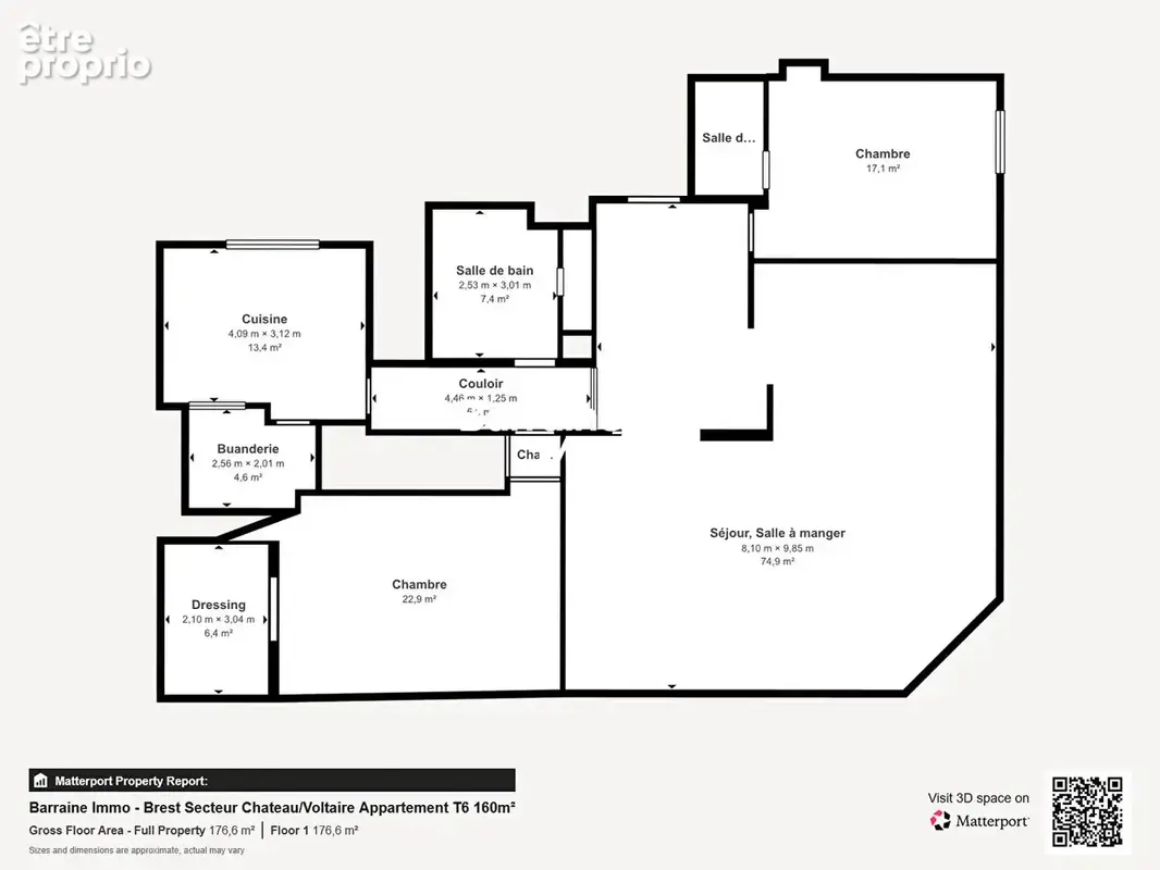 A vendre brest secteur chateau/voltaire t6 162,8 m²  2 chambres possibilite 3 apercu mer - photo 17
