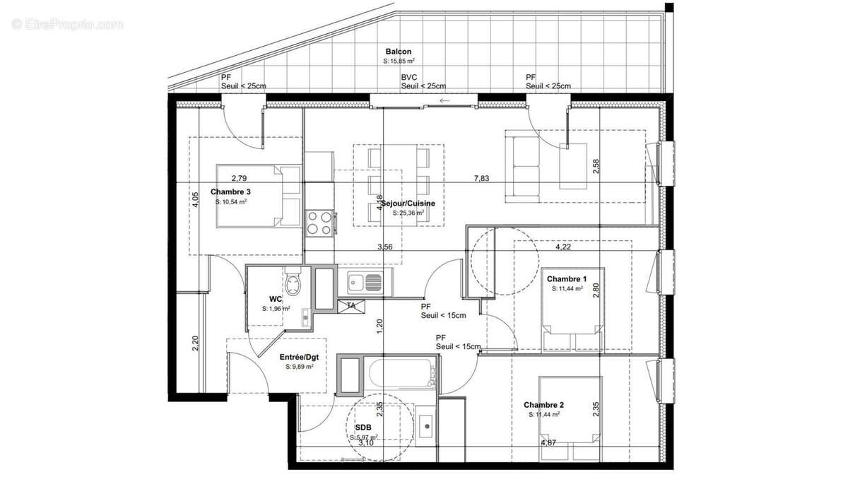 Appartement 77 m² à Venissieux  - photo 4