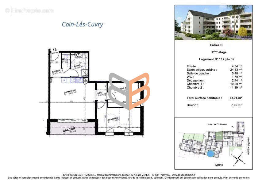 Appartement 63 m² à Coin-Les-Cuvry  - photo 3