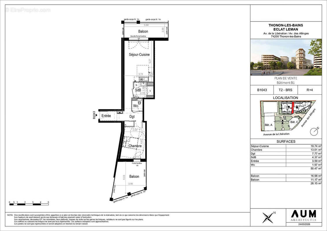 THONON LES BAINS - Appartement T2 - 50.47m² - photo 2