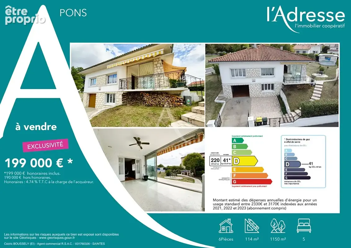 Maison Pons à vendre Pons 17800 6 pièce(s) 114 m2 - photo 4