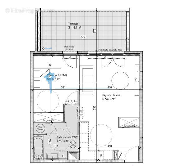 En vente à Nîmes (30) : appartement avec balcon 2 pièces - photo 4