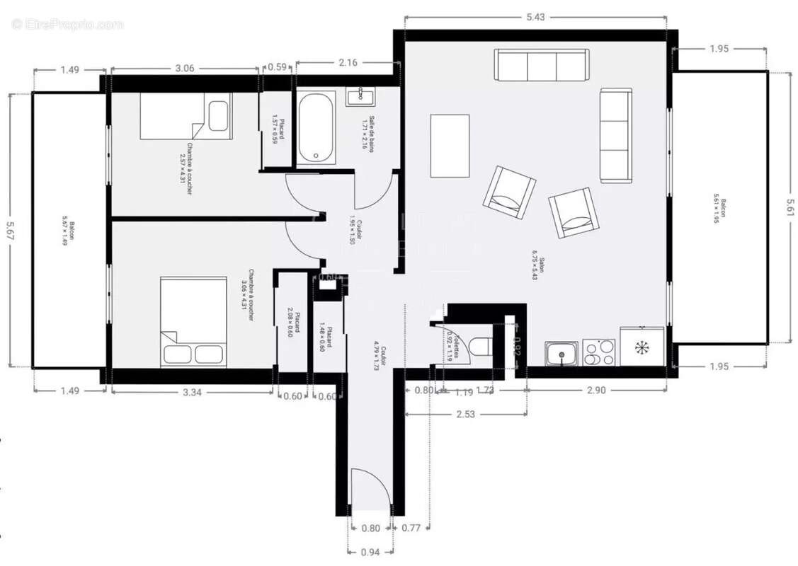 Appartement à LEVALLOIS-PERRET