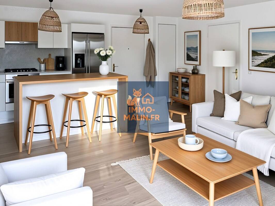 Salon / Cuisine IA - Appartement à STAINS