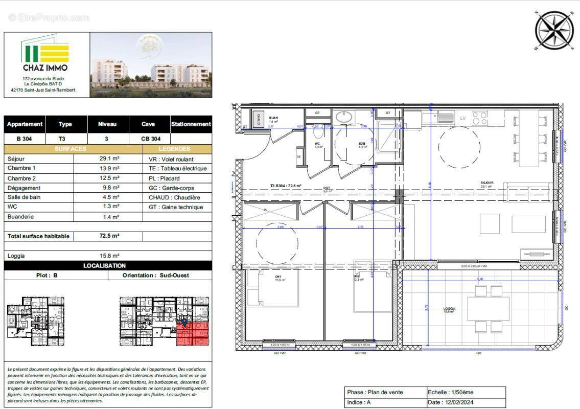 Appartement à LE COTEAU