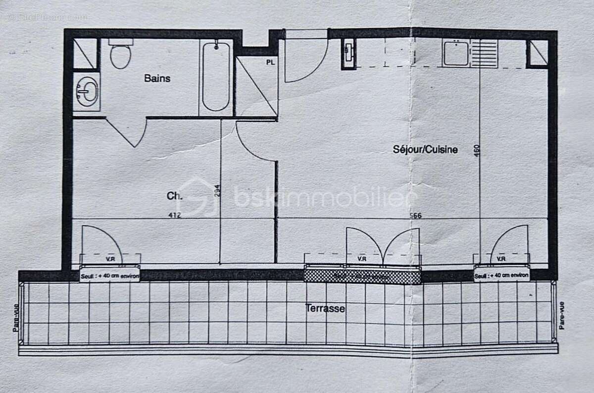 Appartement dernier étage F2 44m² terrasse 14m² SUD parking DPE C - photo 11