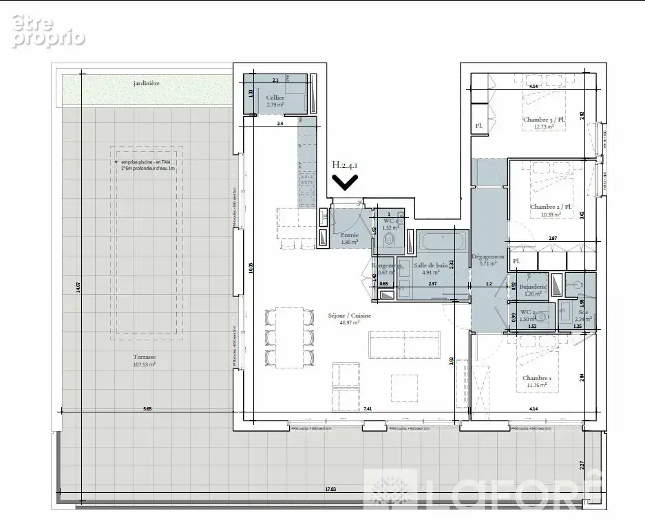 Toit terrasse T4 ST DIDIER AU MONT D'OR 108m² terrasse - photo 3