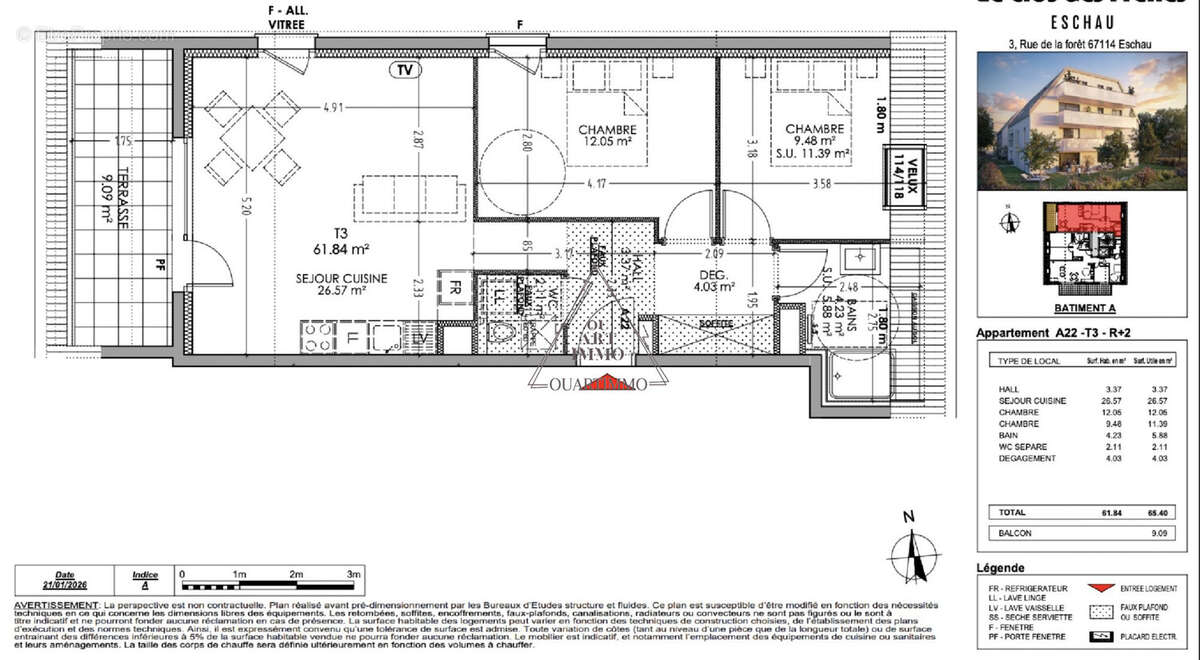 Appartement 61 m² à Eschau  - photo 5