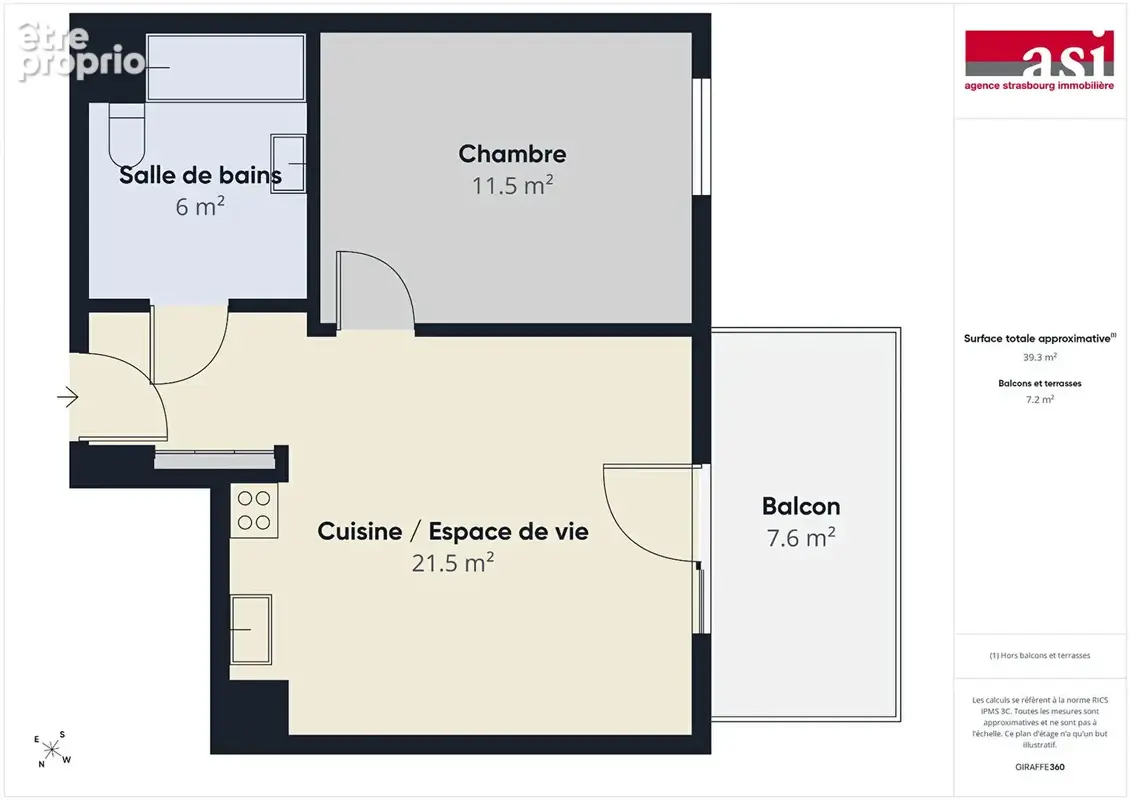 Appartement 2 pièces 39,30 m²  - 2ème étage - photo 6