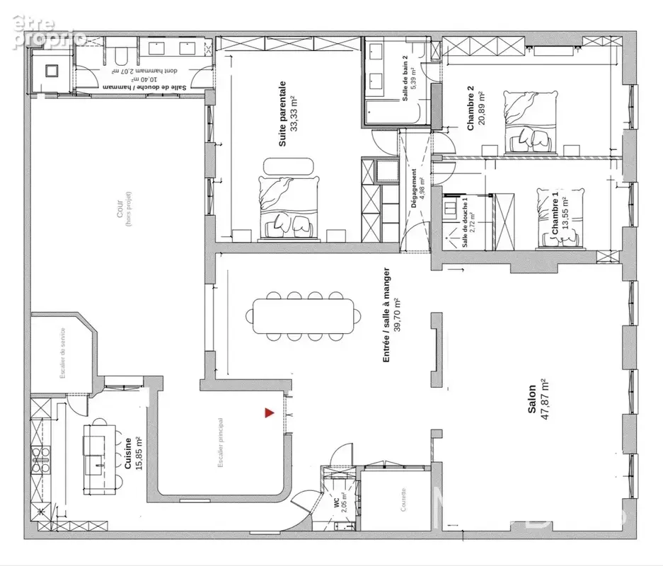 Paris 7e – Cœur du Gros Caillou – Appartement de réception de 208 m²+chambre de service+parking - photo 15