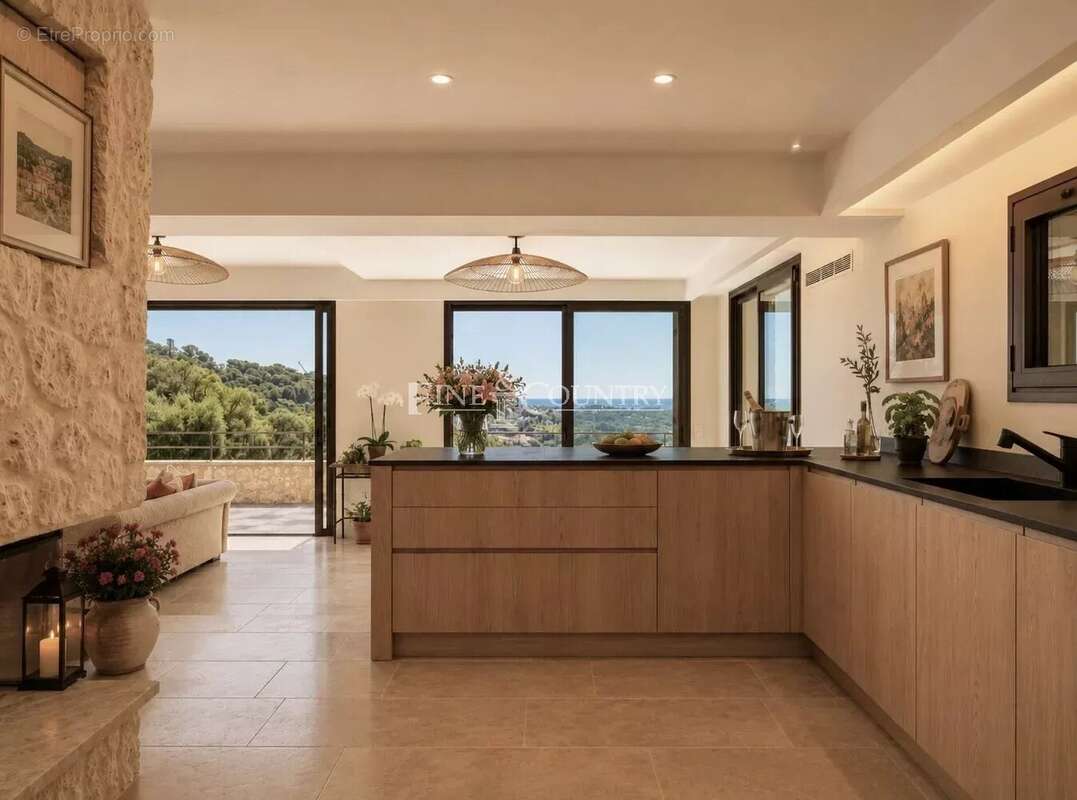 Vente villa de prestige à Saint Paul de Vence vue village et mer - photo 5