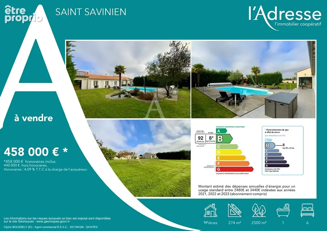 Maison Saint-savinien 9 pièce(s) piscine et local professionnel - photo 4