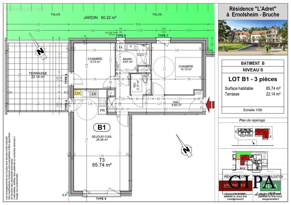 Appartement à ERNOLSHEIM-BRUCHE