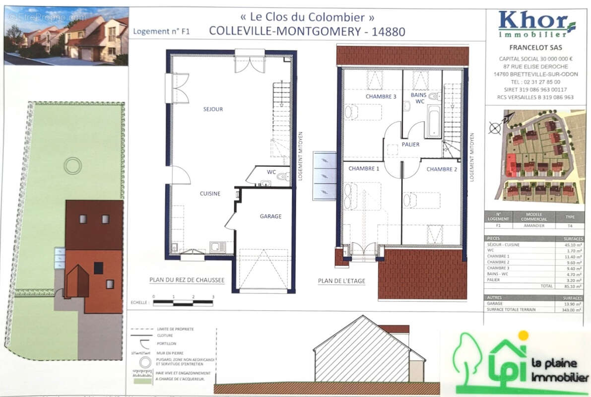 Maison de  4/5 pièces offrant 85m² habitables, pour 92m² utiles , 3 chambres sur un terrain de 343m² - photo 2