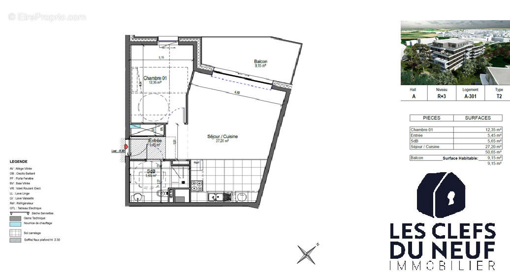Appartement 3 pièce(s) 72 m2 + terrasse de 15 m² ! ARRAS ! - photo 6