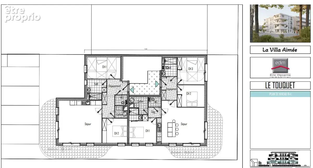 Villa AIMEE à proximité de la plage superbe 4 pièces de 83.50 m2 avec un balcon d'angle de 18.82 m2 - photo 3