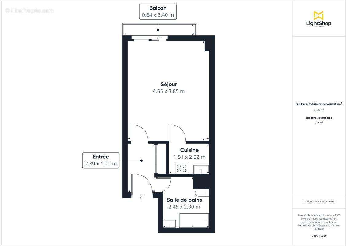 Studio de 31 m², situé au 3ᵉ étage avec ascenseur - Paris - photo 3