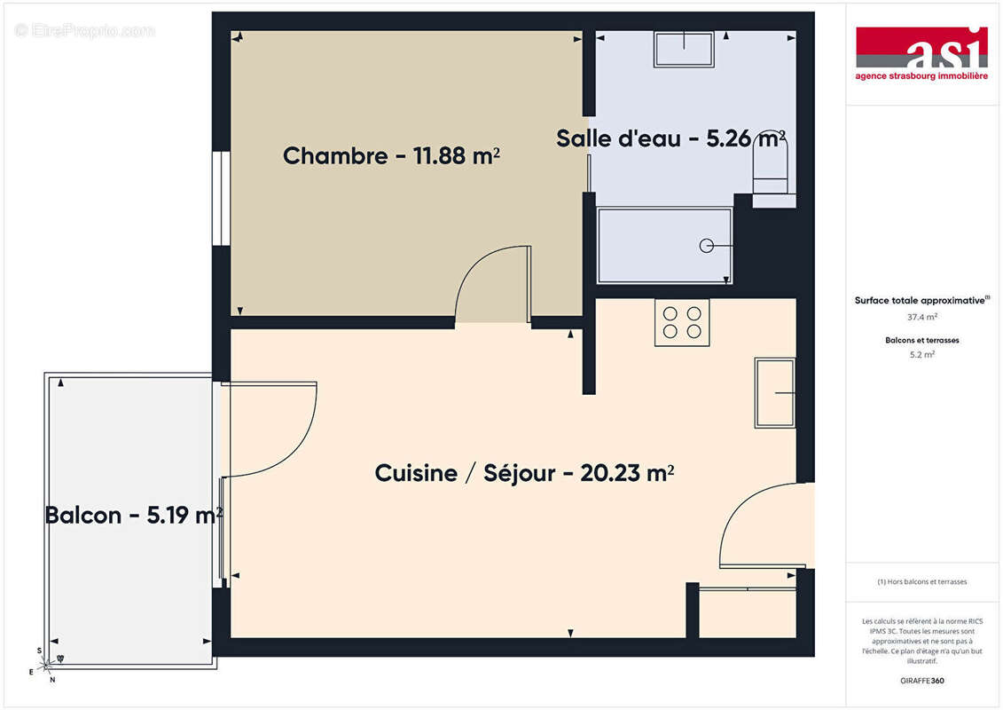 BISCHHEIM - F2 de 37.38 m² à vendre - photo 15