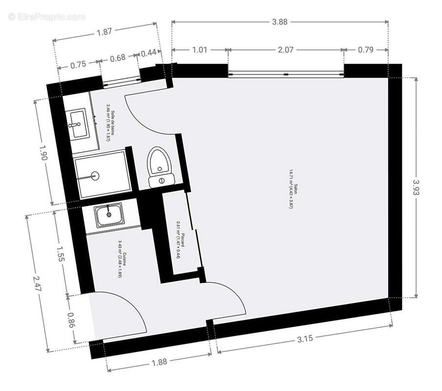 Appartement à PARIS-19E