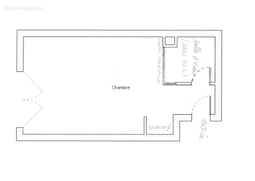 Etat projeté avec salle d&#039;eau - Appartement à VIROFLAY