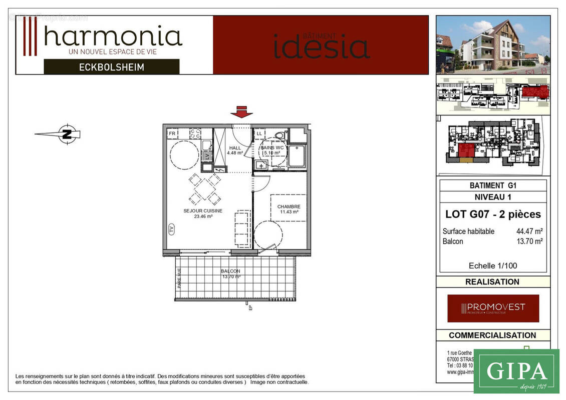 Appartement à ECKBOLSHEIM