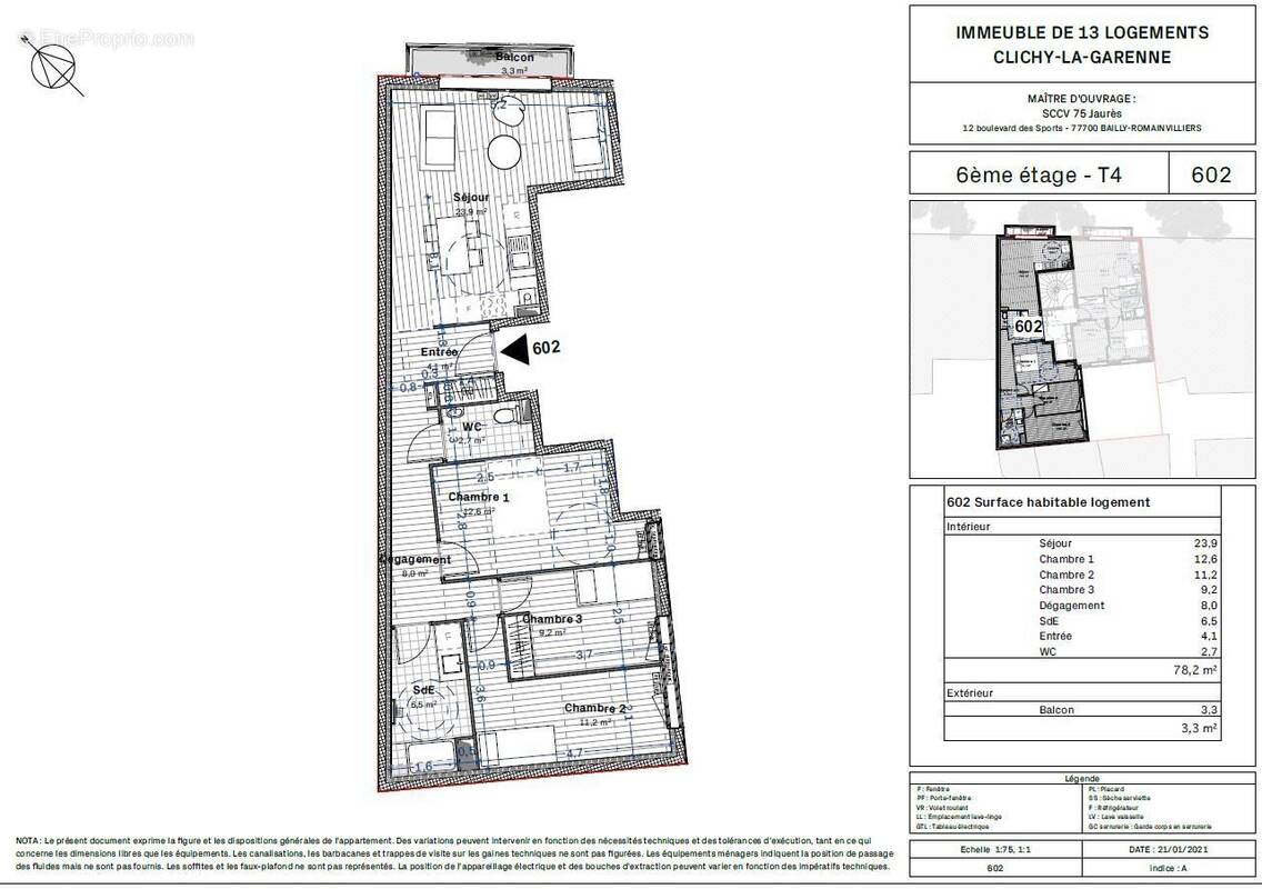 Appartement à CLICHY