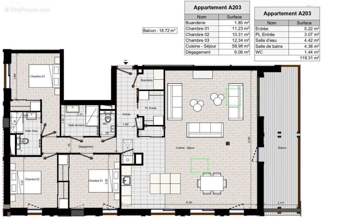 Appartement - photo 2