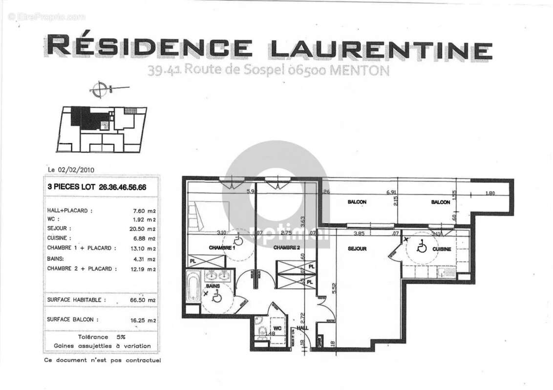 Appartement à MENTON
