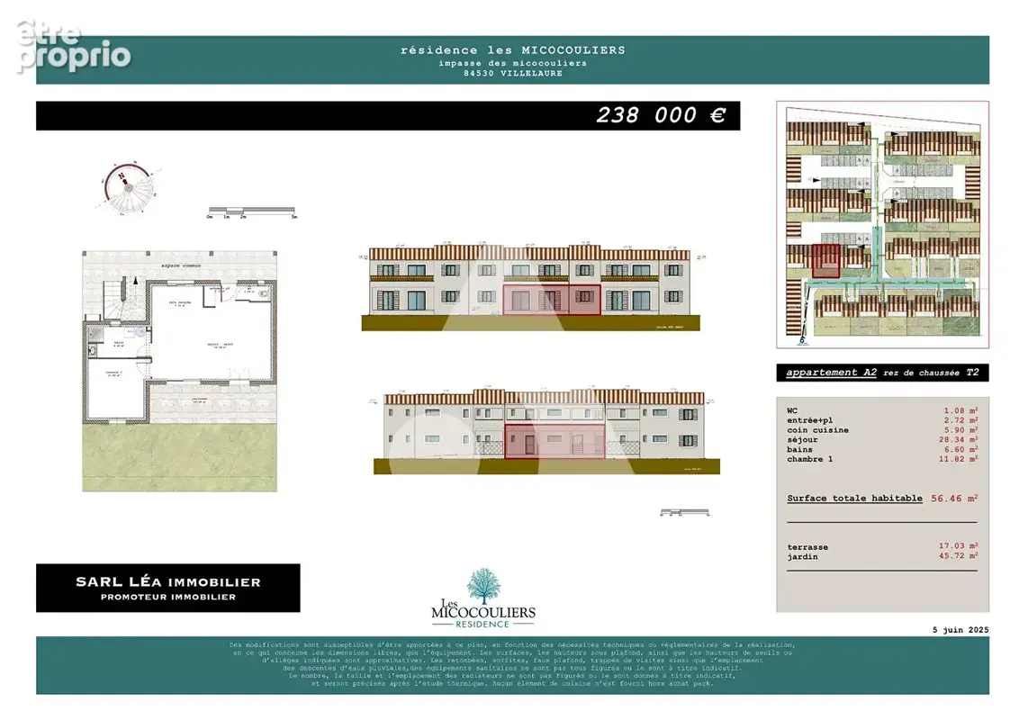 Villelaure - Appartement T2 de 56,62 m2 en RDC avec jardin et terrasse - photo 2